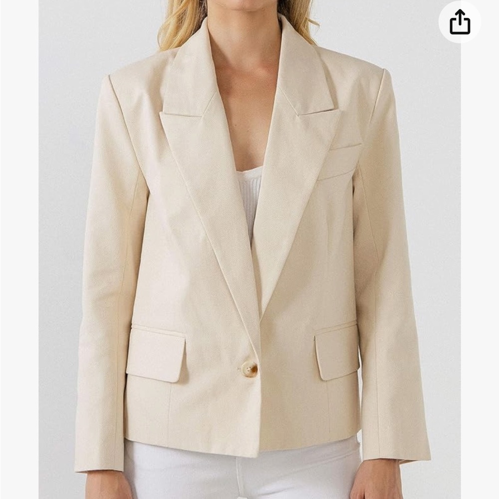 English Factory One Button Beige Blazer